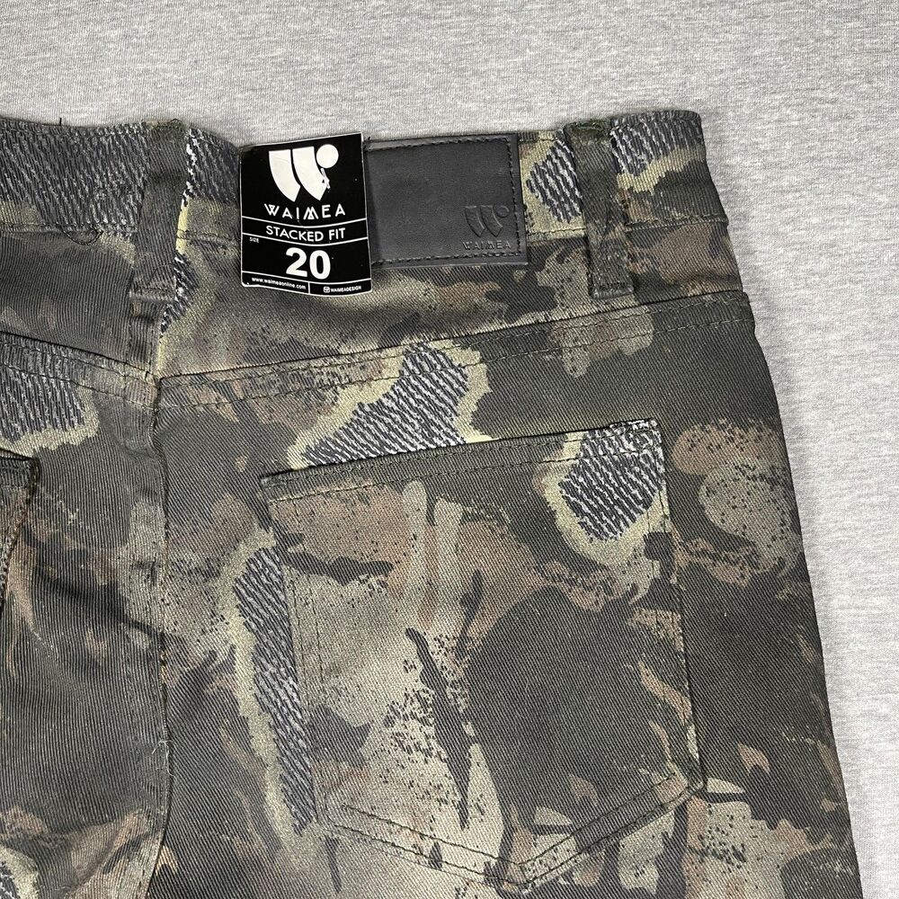 Waimea Cargo Pants Womens 20 Green Camo Stacked Fit Slim Twill Hunter Outdoor - Picture 13 of 14